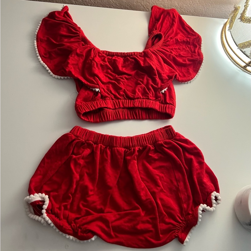 Gorgeous señorita ruffle red baby set!